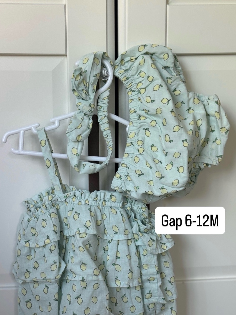 GAP Light Mint Lemon Print Ruffle Sundress Set